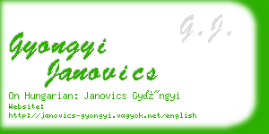 gyongyi janovics business card